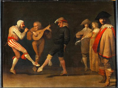 Dansende komieken door Pieter Jansz. Quast