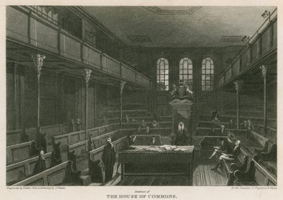 Interieur van het Lagerhuis, Westminster, Londen door Pieter Jansz. Quast