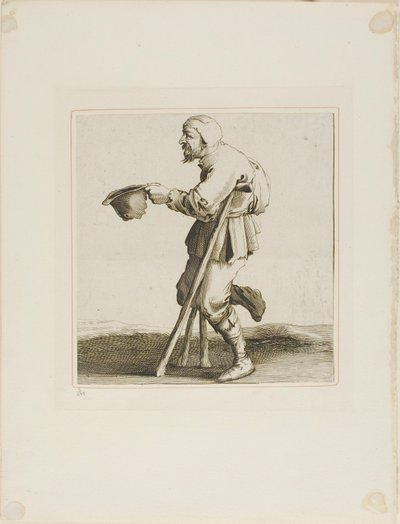 Lame Beggar Asking for Alms, van T is al verwart-gaern (Het is al verwarrend) door Pieter Jansz. Quast