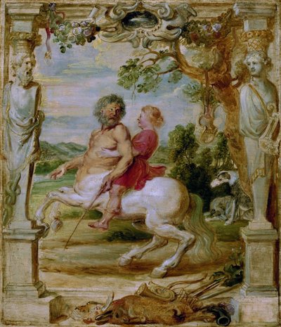 Achilles opgeleid door de centaur Chiron, 1630-1635 door Peter Paul Rubens