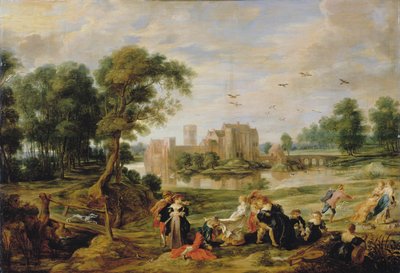 Het kasteelpark in Ekeren door Pieter Paul Rubens