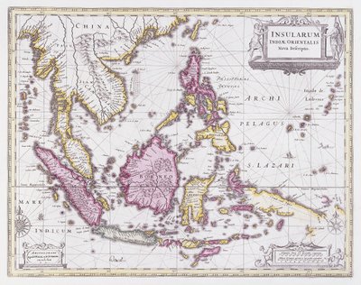 Kaart van China en Indonesië, ca. 1710 door Pieter Schenk