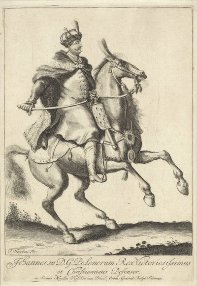Ruiterportret van koning Jan III Sobieski van Polen door Pieter Stevens (vermeld in 1689)