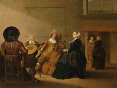 Een Muzikaal Gezelschap in een Interieur door Pieter Symonsz Potter