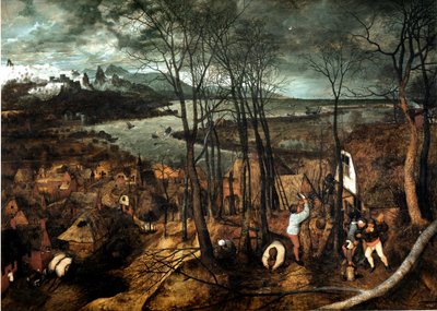 Bewolkte dag. Schilderij door Pieter Bruegel de Oude door Pieter Bruegel the Elder