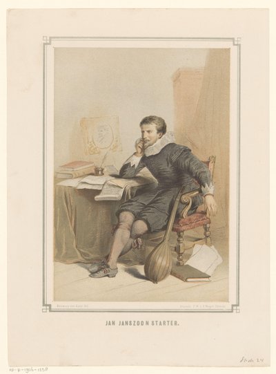 Jan Janszoon Starter aan zijn schrijftafel door Pieter Wilhelmus van de Weijer