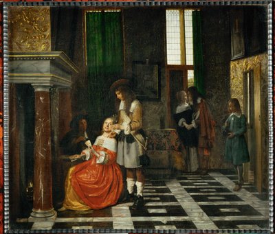 De kaartspelers ... door Pieter de (after) Hooch