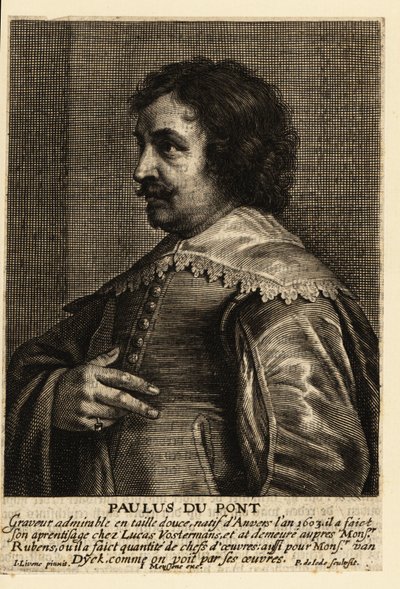 Portret van Paulus Pontius, Vlaamse graveur en schilder door Pieter de II Jode