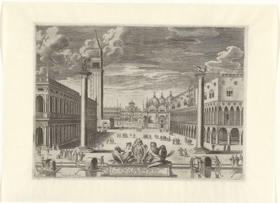 Gezicht op Piazzetta te Venetië, 1585 door Pieter de Jode (I)