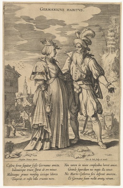 Germanicus Habitus, uit Mode van verschillende naties door Pieter de Jode I