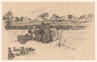 Werkende vrouwen op de akker door Pieter de Josselin