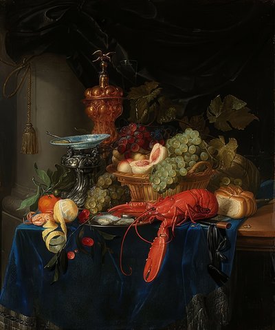 Stilleven met gouden beker door Pieter de Ring