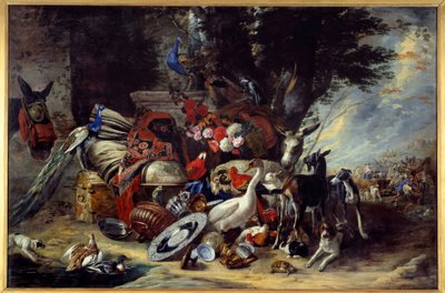 Dieren en gebruiksvoorwerpen ook wel Jacobs vertrek naar Mesopotamië genoemd door Pieter or Peter Boel