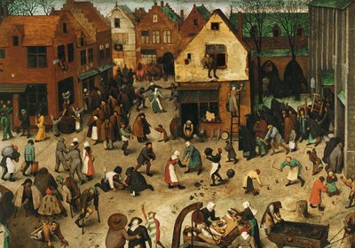Strijd tussen Carnaval en Vasten ... (olieverf op eikenhout) door Pieter the Elder Bruegel