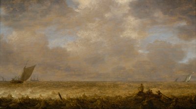 Een ondiepe zee met vissersboten, ca. 1640 door Pieter the Elder Mulier