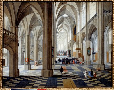 Interieur van de kathedraal van Antwerpen door Pieter the Elder Neefs