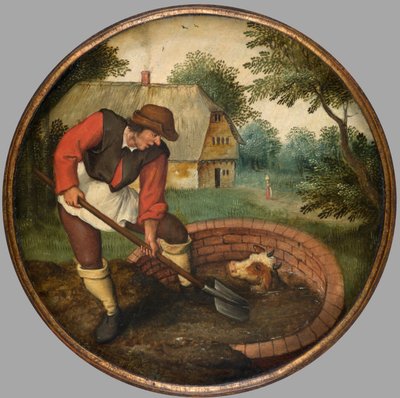 Het is te laat om de put te vullen nadat het kalf is verdronken, c.1594 door Pieter the Younger Brueghel
