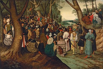 Sint Johannes de Doper predikt tot de menigte door Pieter Brueghel the Younger