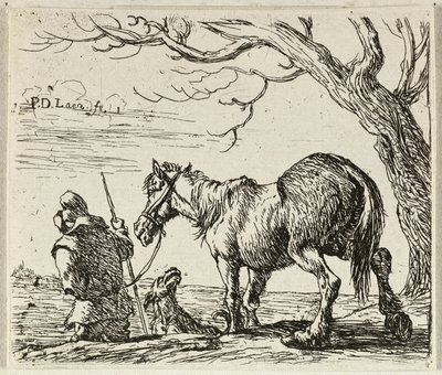 Boer met paard door Pieter van Laer