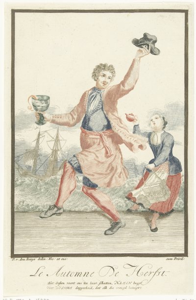 Dansende man met een roemer in zijn hand door Pieter van den Berge