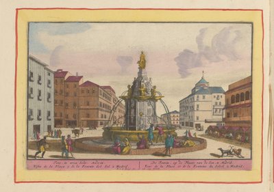 Fontein op het Plaza Puerta del Sol te Madrid door Pieter van den Berge