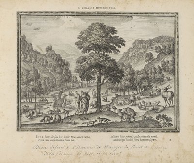 God toont Adam het paradijs door Pieter van der Borcht (I)