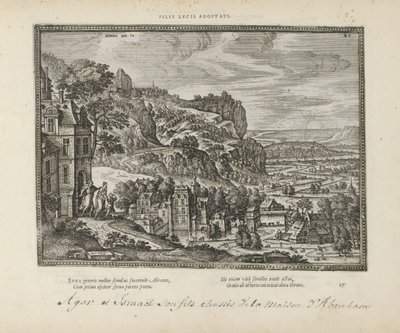 Landschap met de verdrijving van Hagar en Ismaël door Abraham door Pieter van der Borcht (I)
