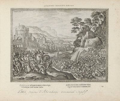 Lot wordt weggevoerd uit Sodom door Pieter van der Borcht (I)