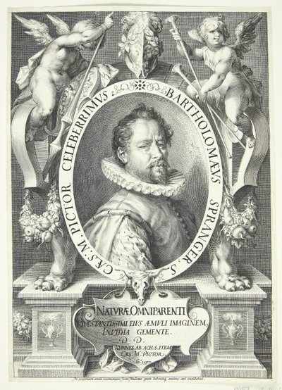 God openbaart zich aan Abraham in de gedaante van een engel, en Abraham reist door Pieter van der Borcht