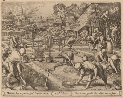 Lente door Pieter van der Heyden after Pieter Bruegel the Elder