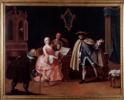 De muziekles door Pietro (after) Longhi