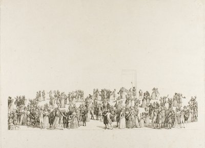 De Tentoonstelling in het Salon du Louvre in 1787, 1787 door Pietro Antonio Martini