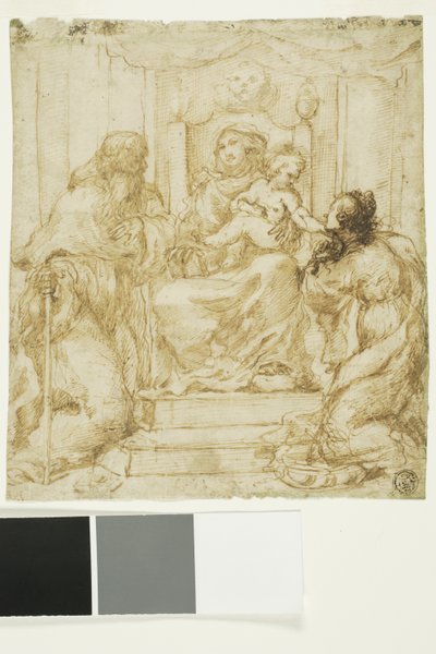 Maagd en kind met de heiligen Hiëronymus en Catharina door Pietro Faccini