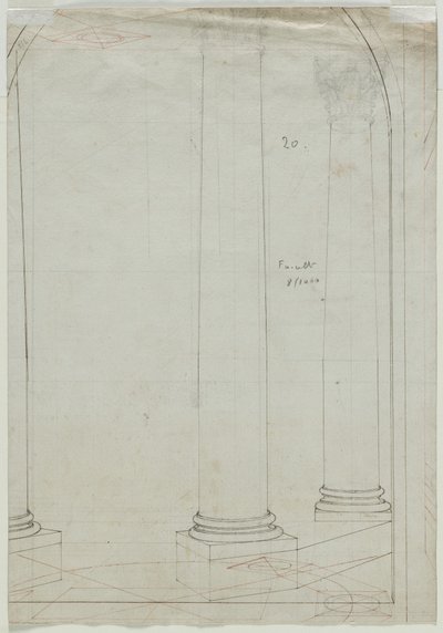 Architecturale Tekening van Kolommen (verso) door Pietro Fancelli