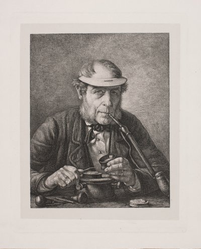 Portret van de vader van de kunstenaar, medailleur F.C. Krohn door Pietro Købke Krohn