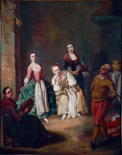 La forlane (La furlana), een populaire dans uit de regio Venetië. Schilderij door Pietro Longhi (1702-1785) 1750 door Pietro Longhi