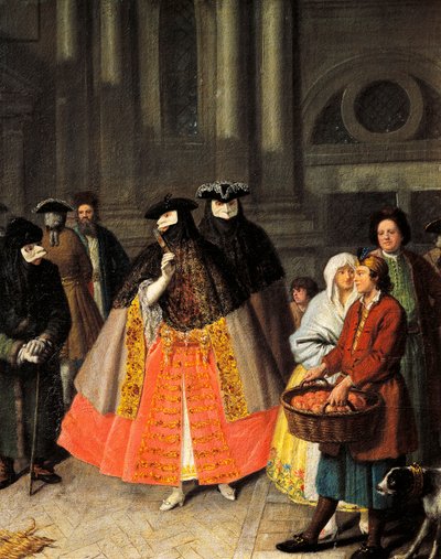 Gesprekken tussen Baute-maskers door Pietro Longhi