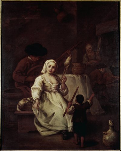 De spinster door Pietro Longhi