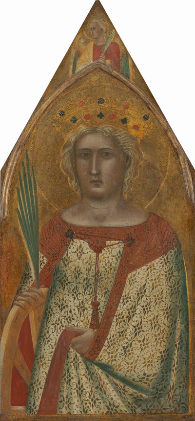 Sint-Catharina van Alexandrië, met een engel [rechter paneel], waarschijnlijk 1340 door Pietro Lorenzetti