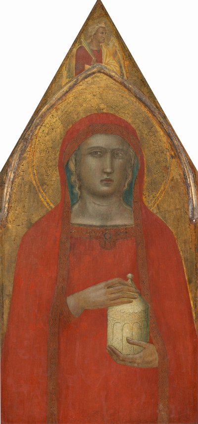Heilige Maria Magdalena, met een Engel door Pietro Lorenzetti