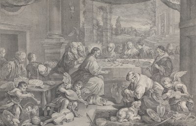 Christus verandert water in wijn op de bruiloft te Kana, 1743-1763 door Pietro Monaco