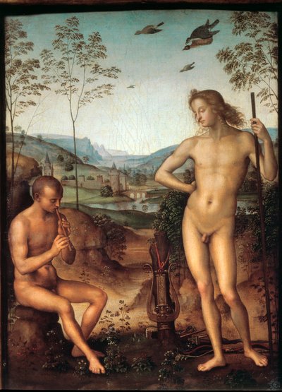 Apollo en Marsyas door Pietro Perugino