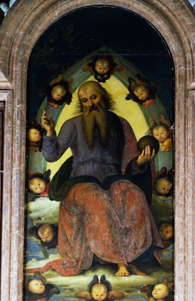 God de Vader zegent (detail) door Pietro Perugino