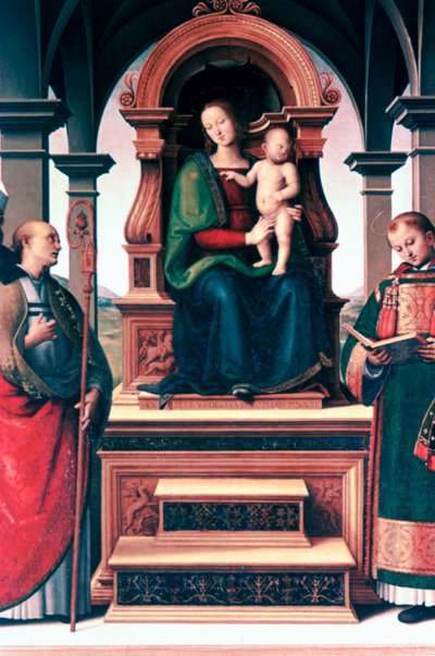 Madonna en Kind met Heiligen, c1470-1523 door Pietro Perugino