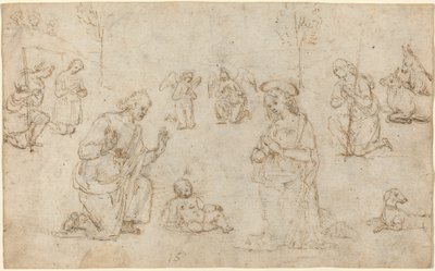 De aanbidding van de herders door Pietro Perugino