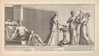 Aldobrandinische bruiloft (rechterdeel) door Pietro Sante Bartoli