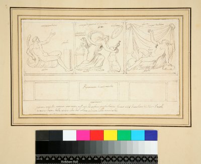 Een muur met drie panelen door Pietro Santi Bartoli
