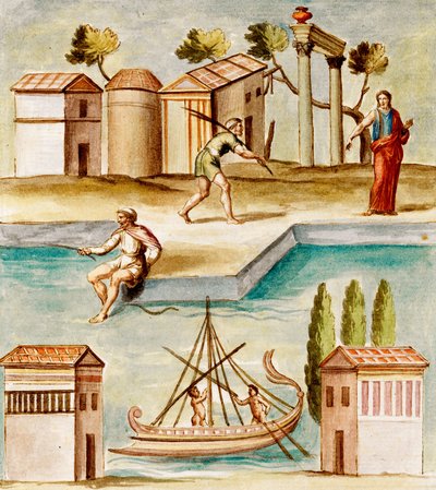 MS Gen 1496 Havenscène, 1674 door Pietro Santi Bartoli