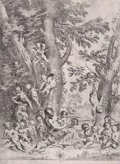 De tuin van liefdadigheid, ca. 1631-1637 door Pietro Testa