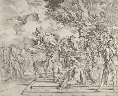 Het offer van Iphigenia door Pietro Testa